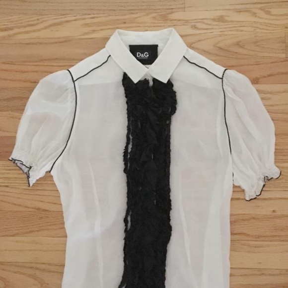 Dolce & Gabbana Peter Pan Collar Ruffle Blouse - Picture 7 of 8